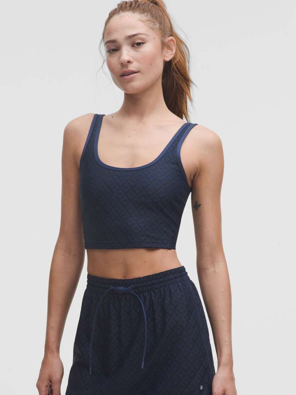 Lululemon Textured Mesh Tennis Tank Top Medium Support, B/C Cup Club Blue